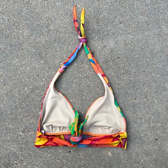Victoria's Secret Y2K tropical print halter bikini top SMALL - Picture 2 of 3